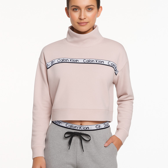 Calvin Klein Performance Women's Double-Stripe Logo Pullover Pink‎ Size S - Picture 1 of 5